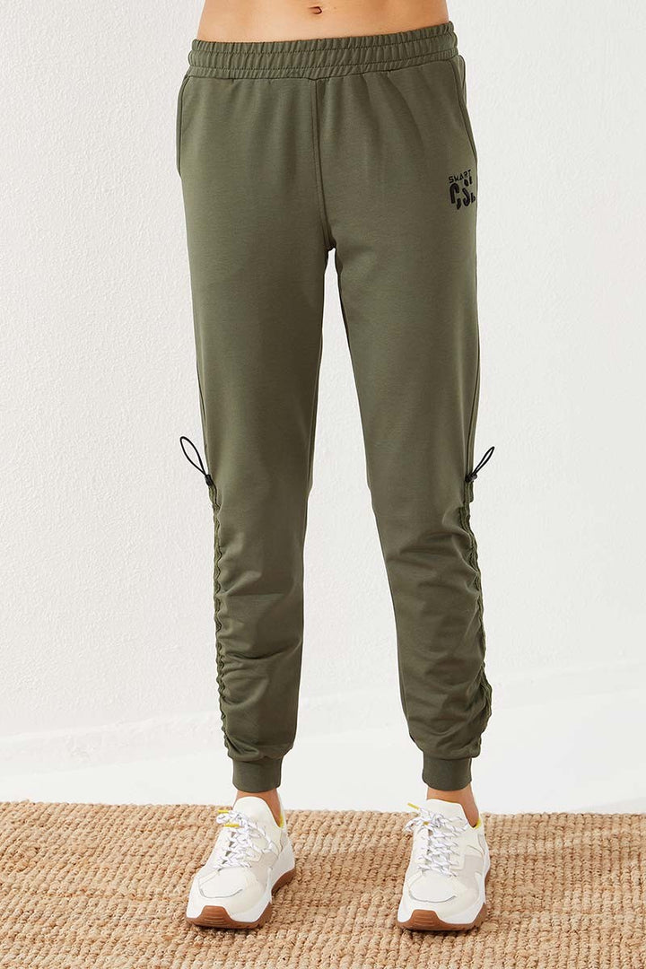 TMY Haki Extra Detailed Comfortable Fit Cuffed Women's Sweatpants - 94587 - Des Moines