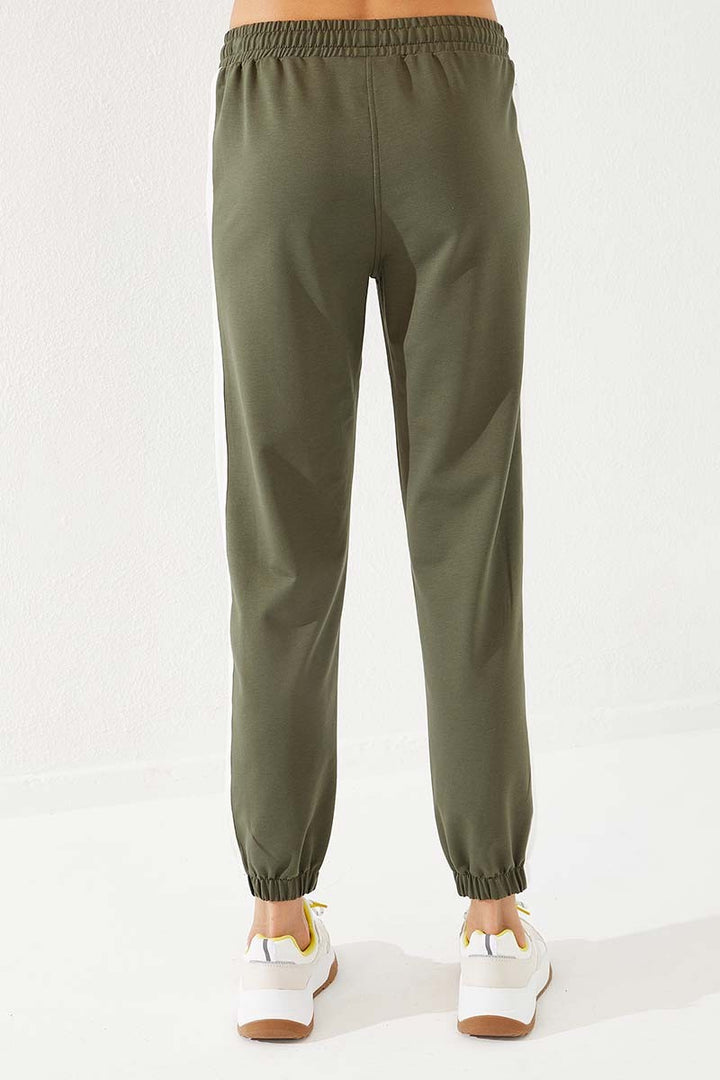 TMY Haki Two-Tone Comfort Fit Elastic Cuff Women's Sweatpants - 94582 - Nanterre