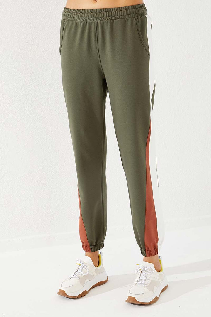TMY Haki Two-Tone Comfort Fit Elastic Cuff Women's Sweatpants - 94582 - Nanterre