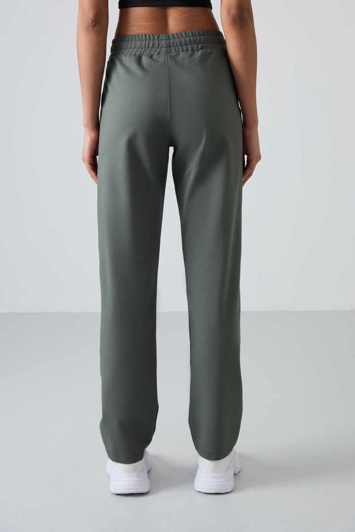 TMY Haki High Waist Pocketed Comfort Fit Classic Leg Women's Sweatpants - 94584 - Carpentersville