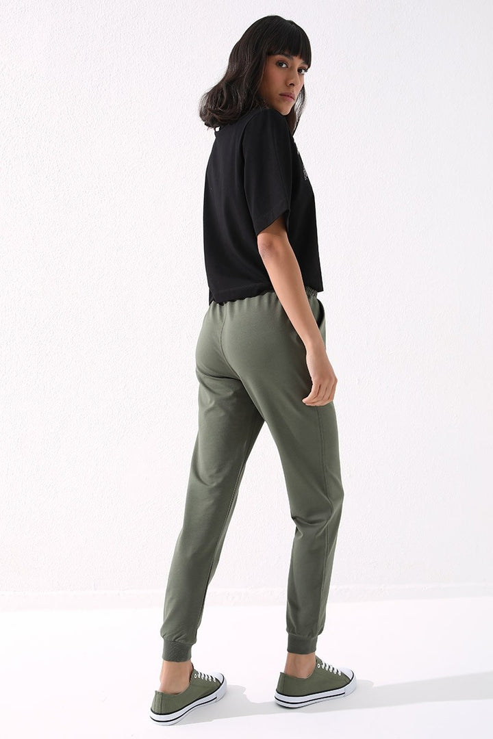TMY Haki High Waist Jogger Comfort Fit Cuffed Women's Sweatpants - 94561 - St. George