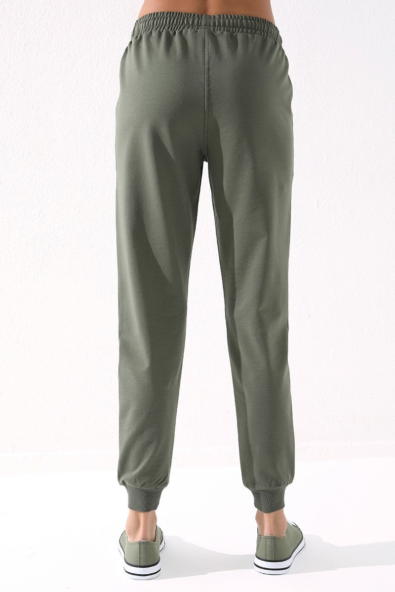 TMY Haki High Waist Jogger Comfort Fit Cuffed Women's Sweatpants - 94561 - St. George