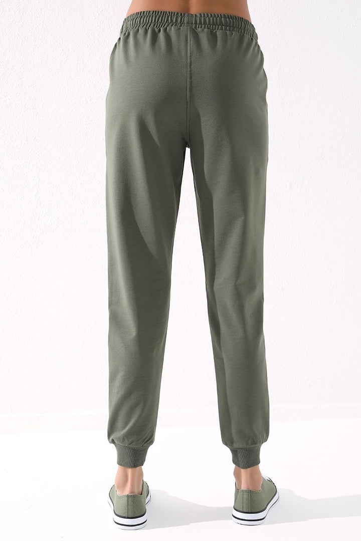 TMY Haki High Waist Jogger Comfort Fit Cuffed Women's Sweatpants - 94561 - St. George