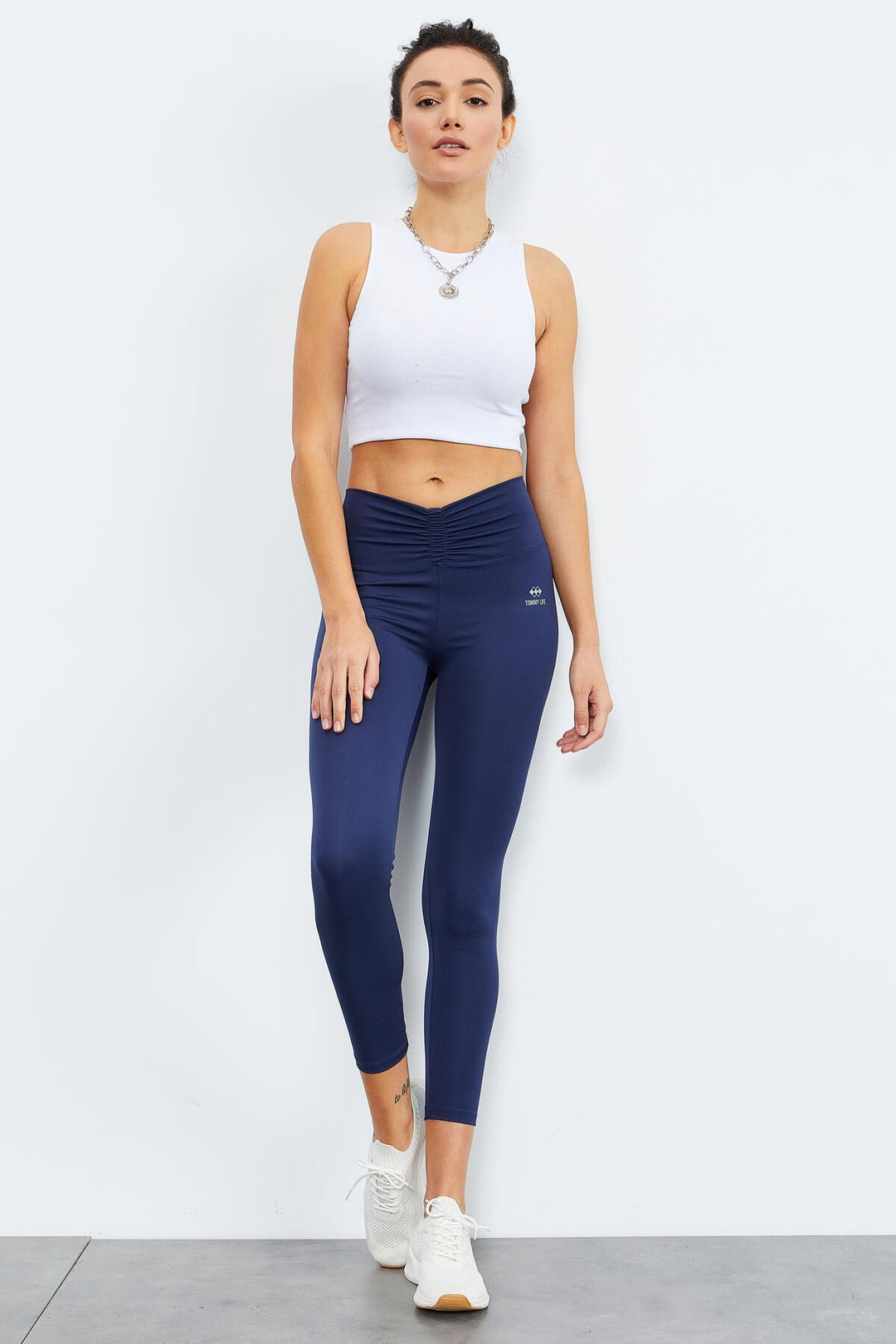 TMY Indigo High Waist Ruched Waist Stretch Slim Fit Women's Leggings - 94605 - Charleroi