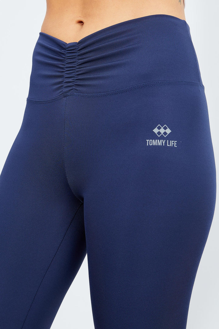 TMY Indigo High Waist Ruched Waist Stretch Slim Fit Women's Leggings - 94605 - Charleroi