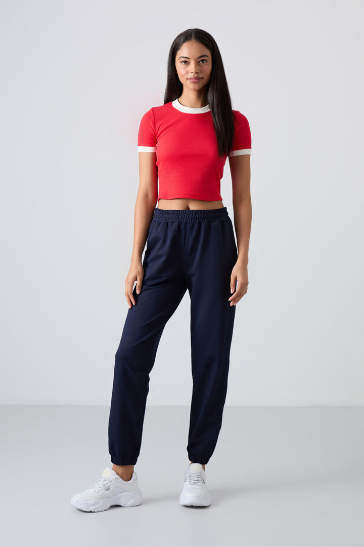 TMY Indigo Pocket High Waist Comfort Fit Elastic Cuff Women's Sweatpants - 94583 - Winnipeg