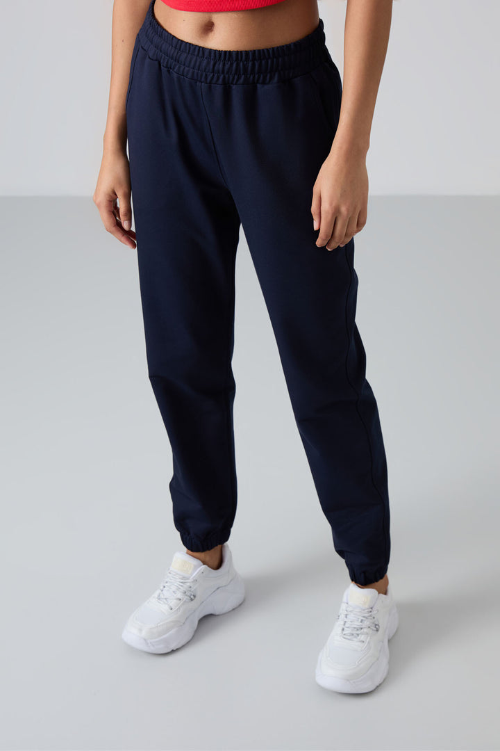 TMY Indigo Pocket High Waist Comfort Fit Elastic Cuff Women's Sweatpants - 94583 - Winnipeg