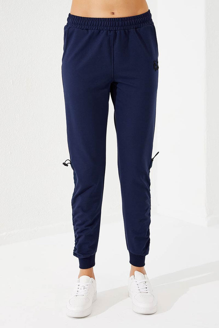 TMY Indigo Extra Foam Detailed Comfortable Fit Cuffed Women's Sweatpants - 94587 - Xico