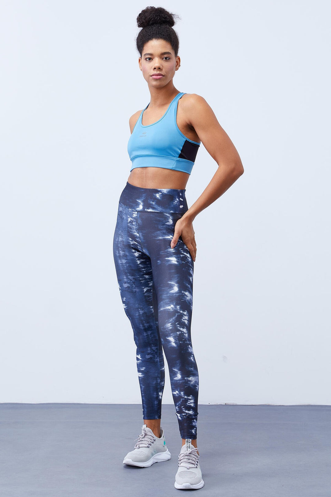 TMY Indigo High Waist Tie Dye Pattern Slim Fit Skinny Leg Women's Leggings - 94551 - Wedel