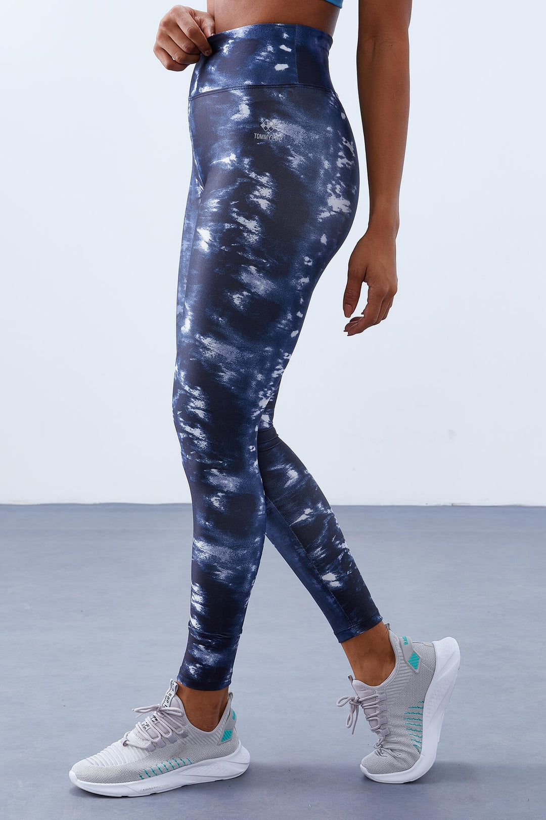 TMY Indigo High Waist Tie Dye Pattern Slim Fit Skinny Leg Women's Leggings - 94551 - Wedel