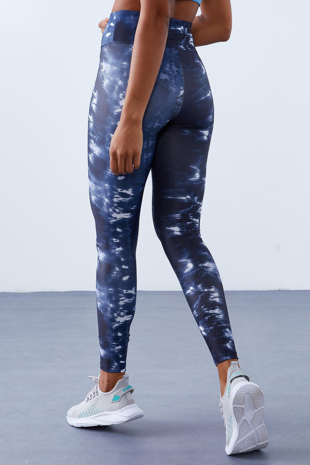 TMY Indigo High Waist Tie Dye Pattern Slim Fit Skinny Leg Women's Leggings - 94551 - Wedel