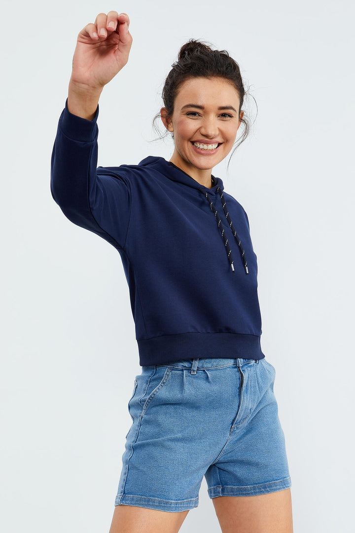 TMY Indigo Long Sleeve Comfort Fit Hooded Women's Sweatshirt - 97115 - Islington