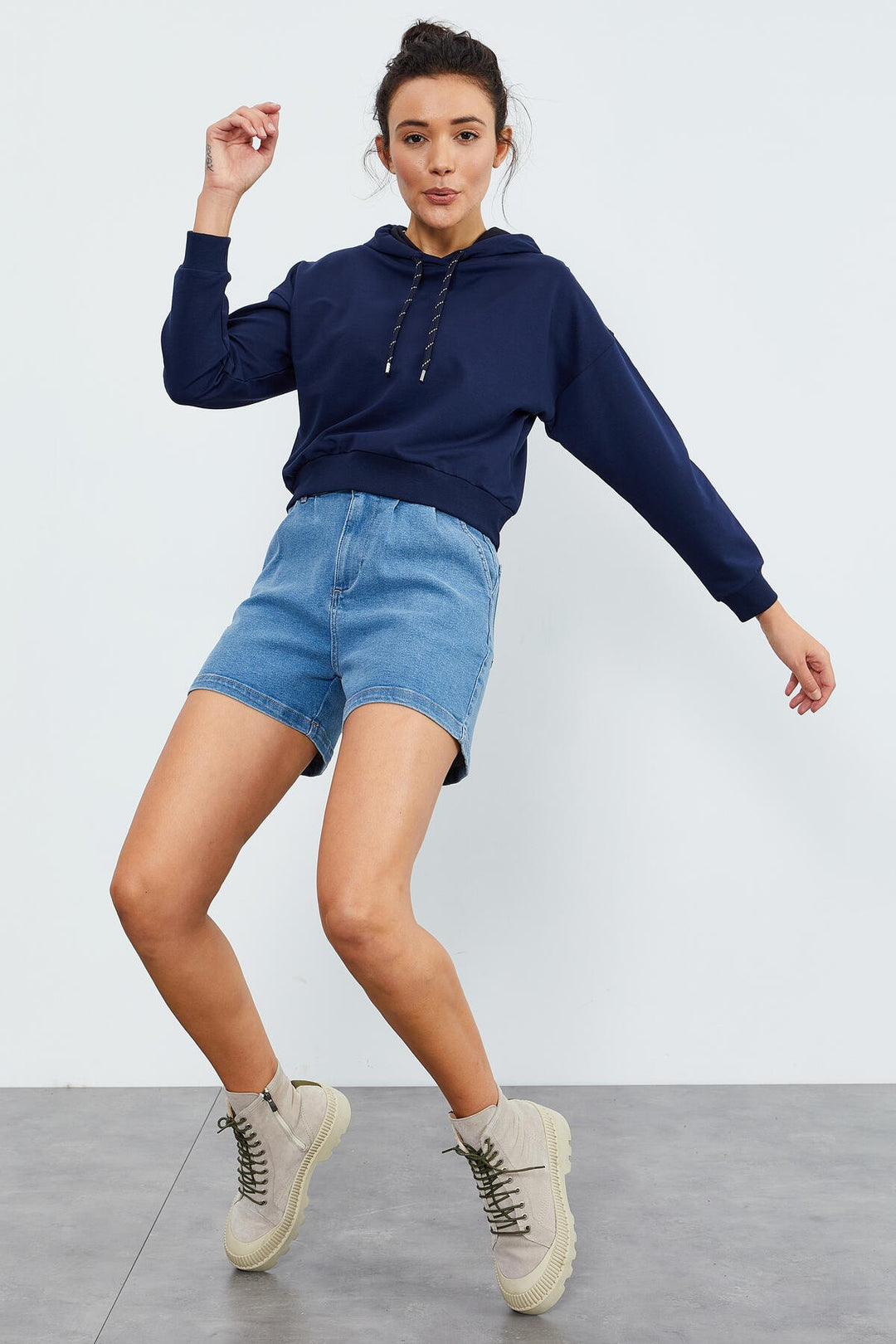 TMY Indigo Long Sleeve Comfort Fit Hooded Women's Sweatshirt - 97115 - Islington