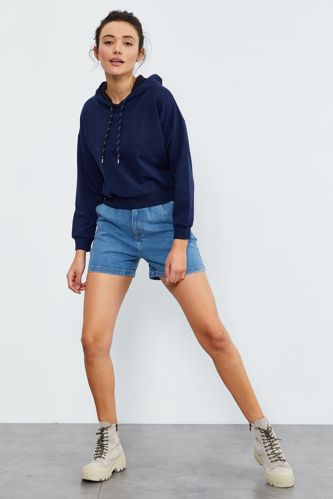 TMY Indigo Long Sleeve Comfort Fit Hooded Women's Sweatshirt - 97115 - Islington