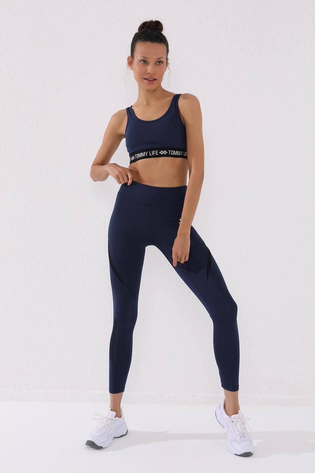 TMY Indigo Text Printed High Waist Scuba Fabric Slim Leg Women's Leggings - 94539 - Schwäbisch Hall