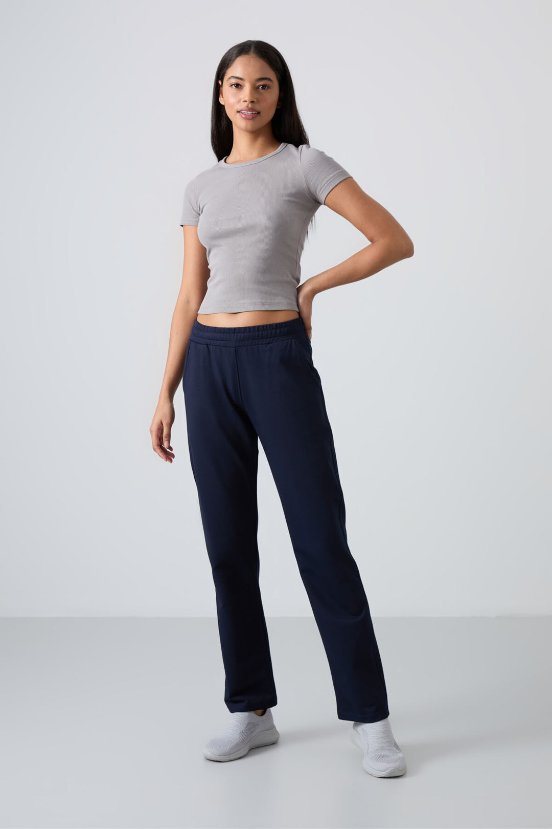 TMY Indigo High Waist Pocketed Comfort Fit Classic Leg Women's Sweatpants - 94584 - Thonon-les-Bains