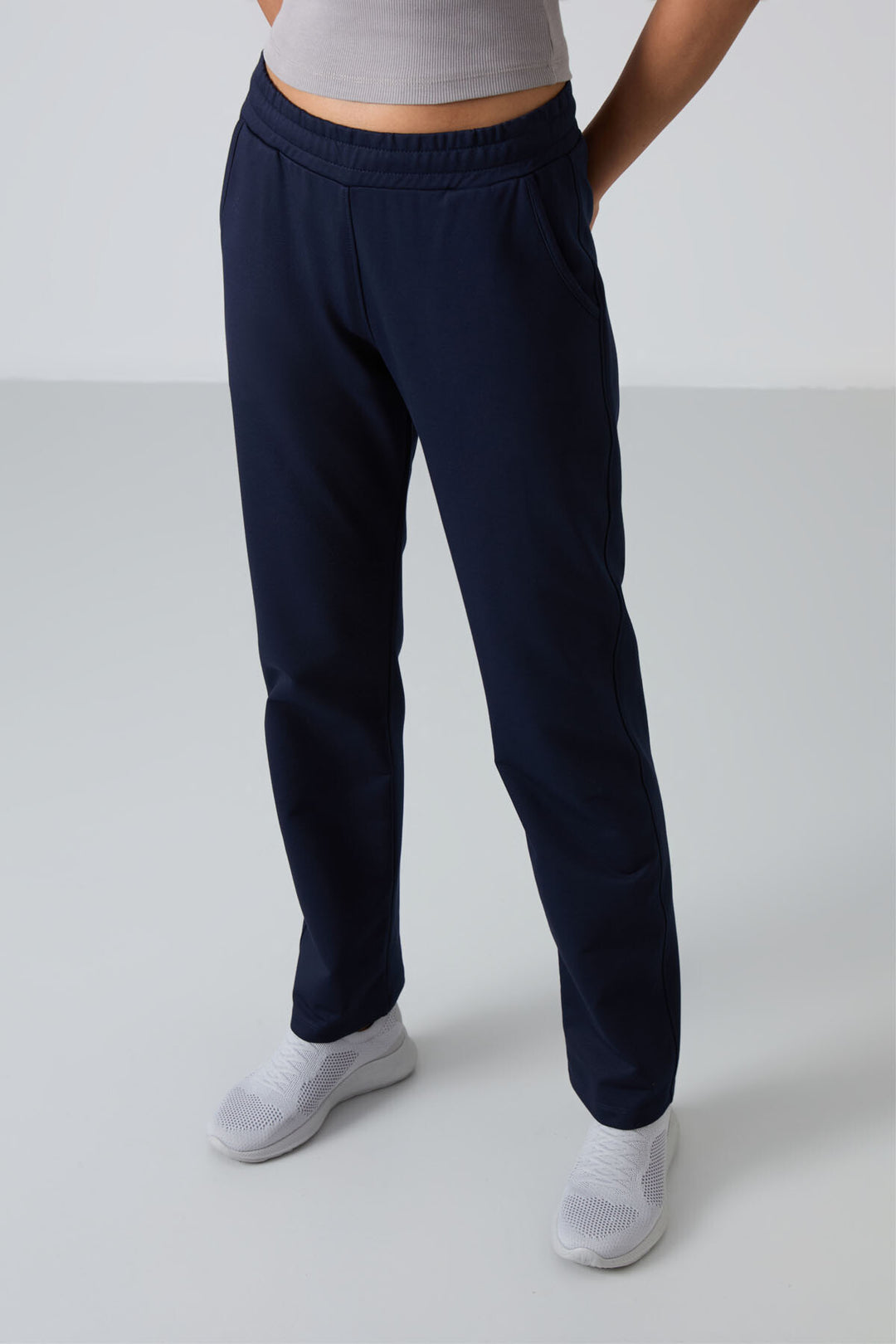 TMY Indigo High Waist Pocketed Comfort Fit Classic Leg Women's Sweatpants - 94584 - Thonon-les-Bains