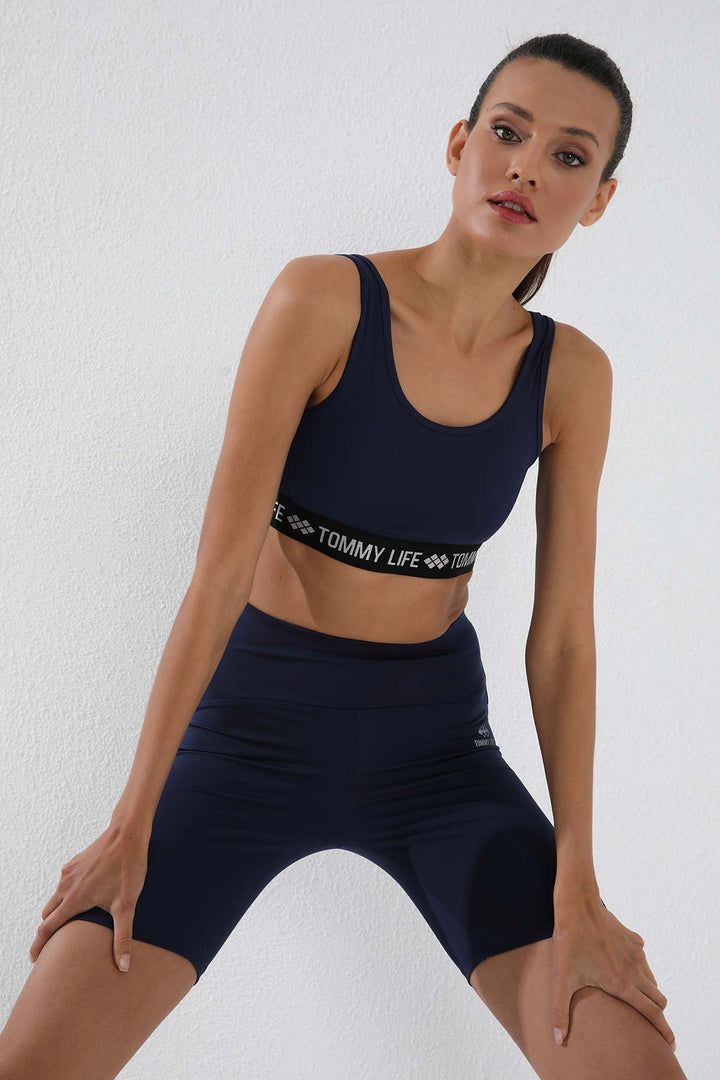 TMY Indigo High Waist Shaping Short Biker Women's Leggings - 91007 - Urbandale