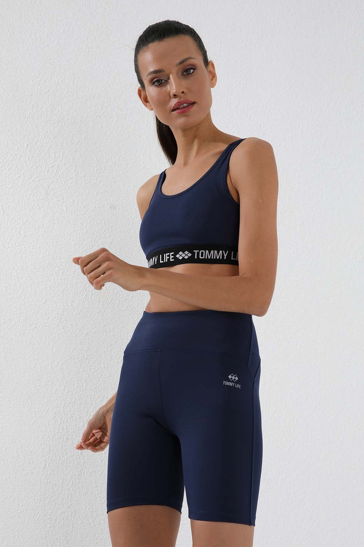 TMY Indigo High Waist Shaping Short Biker Women's Leggings - 91007 - Urbandale