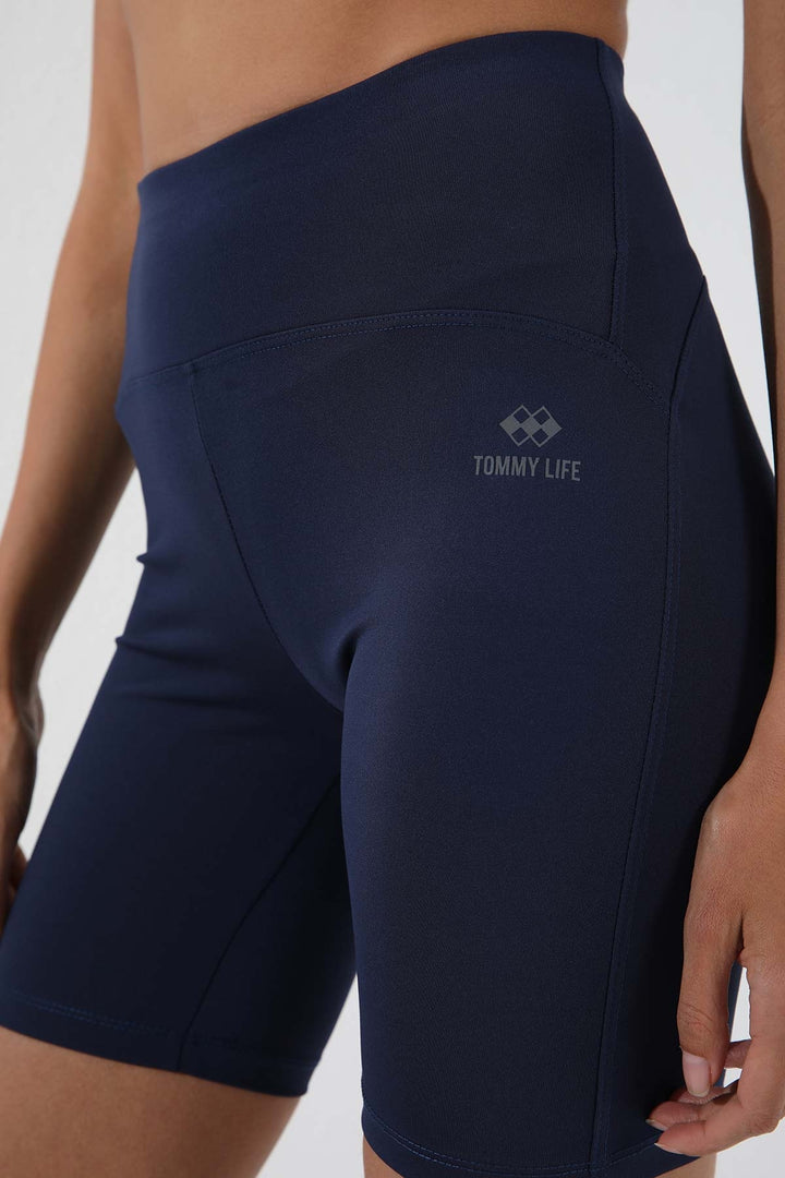 TMY Indigo High Waist Shaping Short Biker Women's Leggings - 91007 - Urbandale