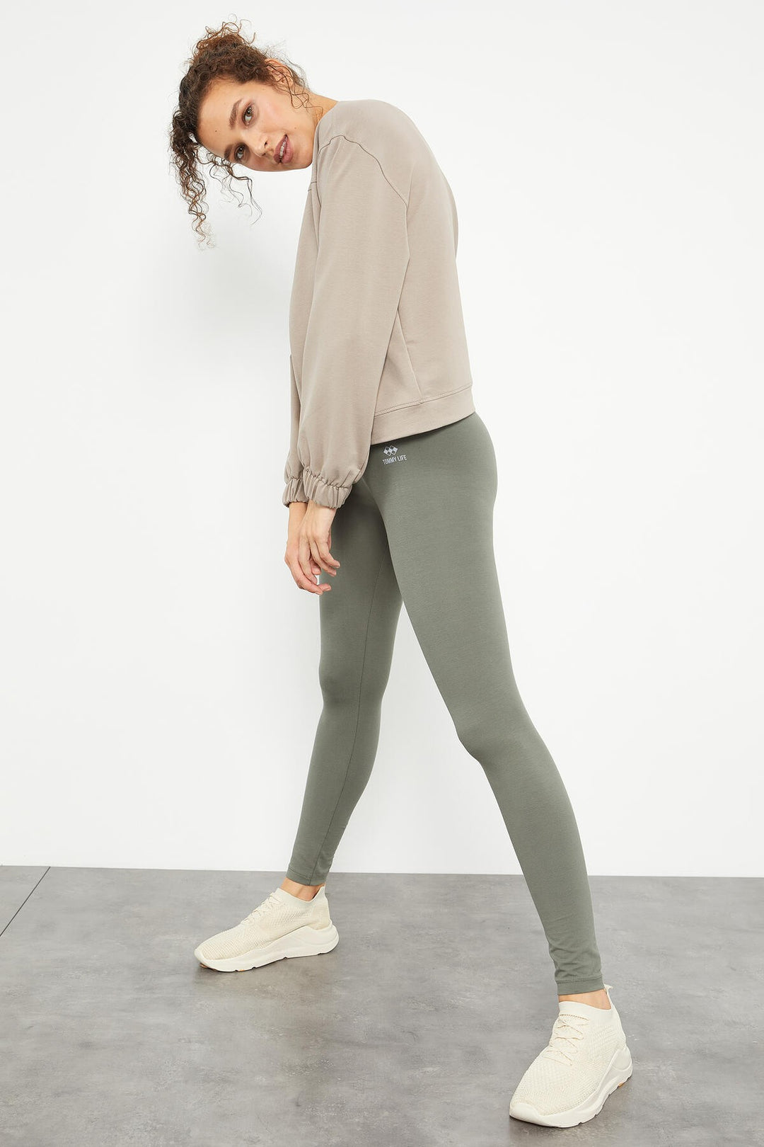 TMY Dark Beige Brushed O Neck Women's Oversize Sweatshirt - 97165 - Hounslow