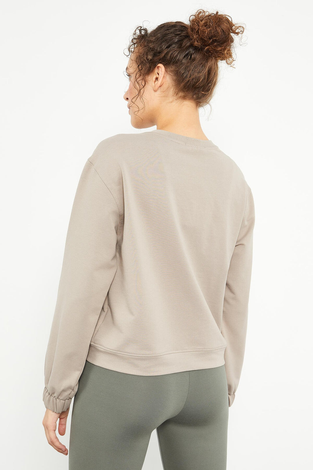 TMY Dark Beige Brushed O Neck Women's Oversize Sweatshirt - 97165 - Hounslow