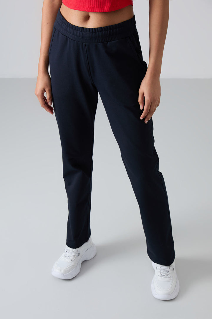 TMY Navy High Waist Pocketed Comfort Fit Classic Leg Women's Sweatpants - 94584 - Schaffhausen