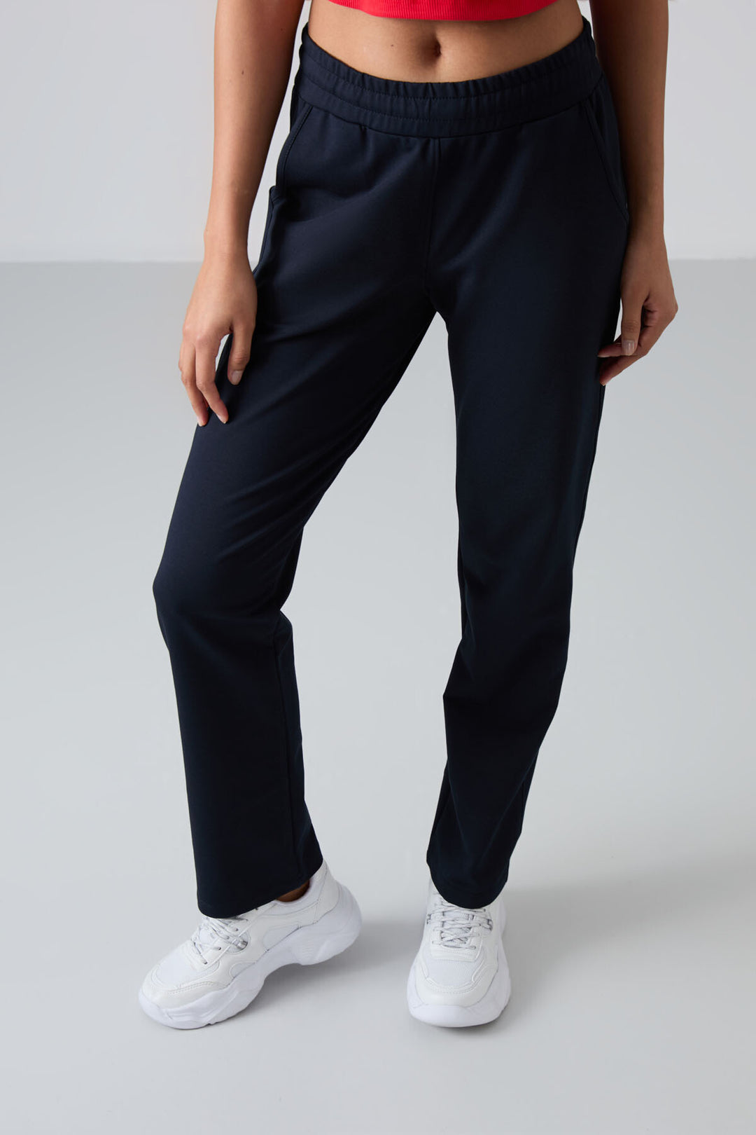 TMY Navy High Waist Pocketed Comfort Fit Classic Leg Women's Sweatpants - 94584 - Schaffhausen