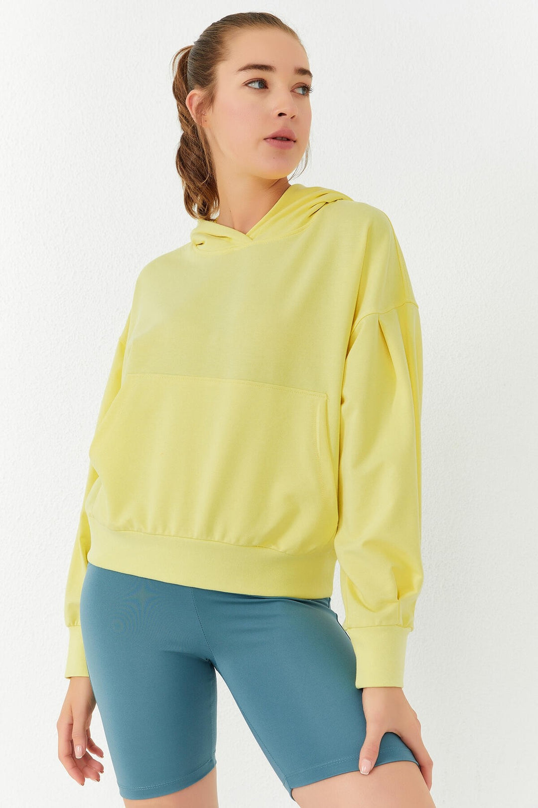 TMY Lemon Balloon Sleeve Hooded Women's Oversize Sweatshirt - 97156 - Castrop-Rauxel