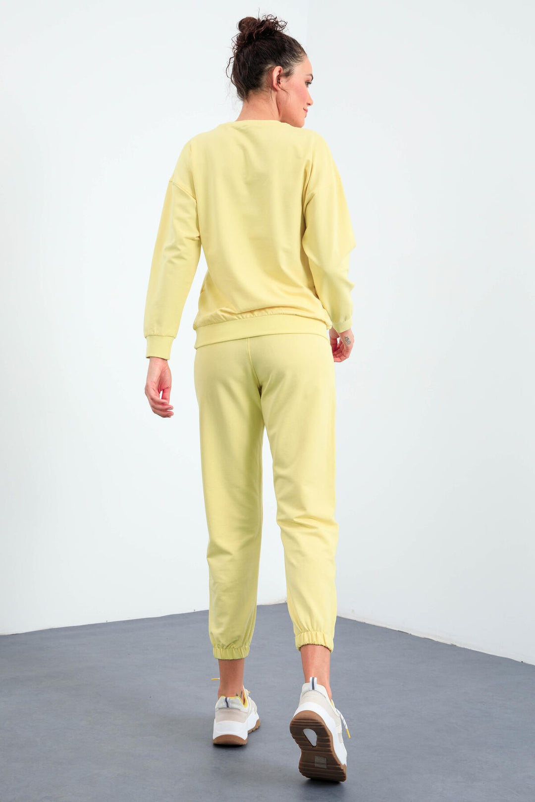 TMY Lemon O Neck Oversized Elastic Cuff Women's Tracksuit Set - 95287 - Wheaton