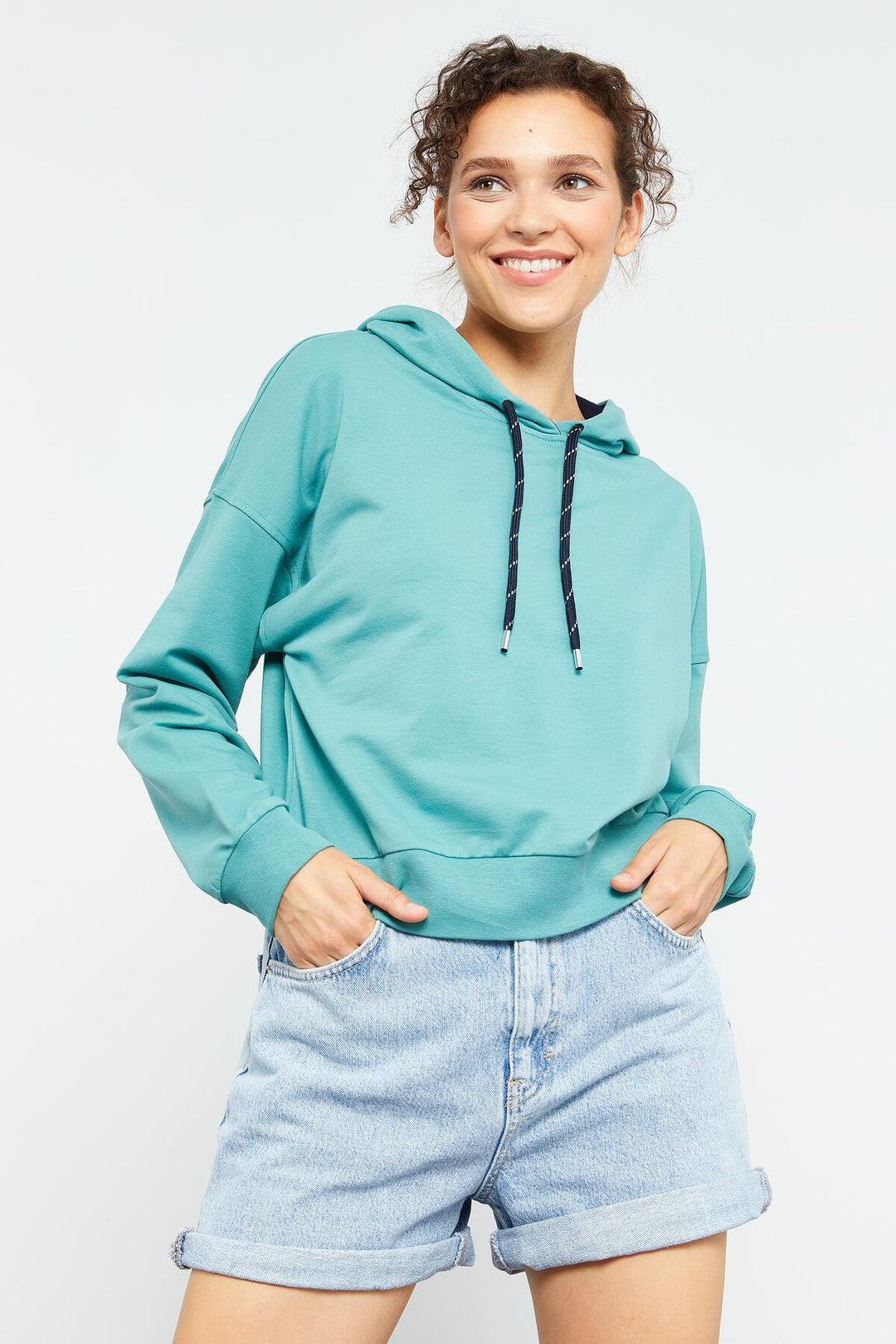 TMY Mint Green Long Sleeve Comfort Fit Hooded Women's Sweatshirt - 97115 - Manassas