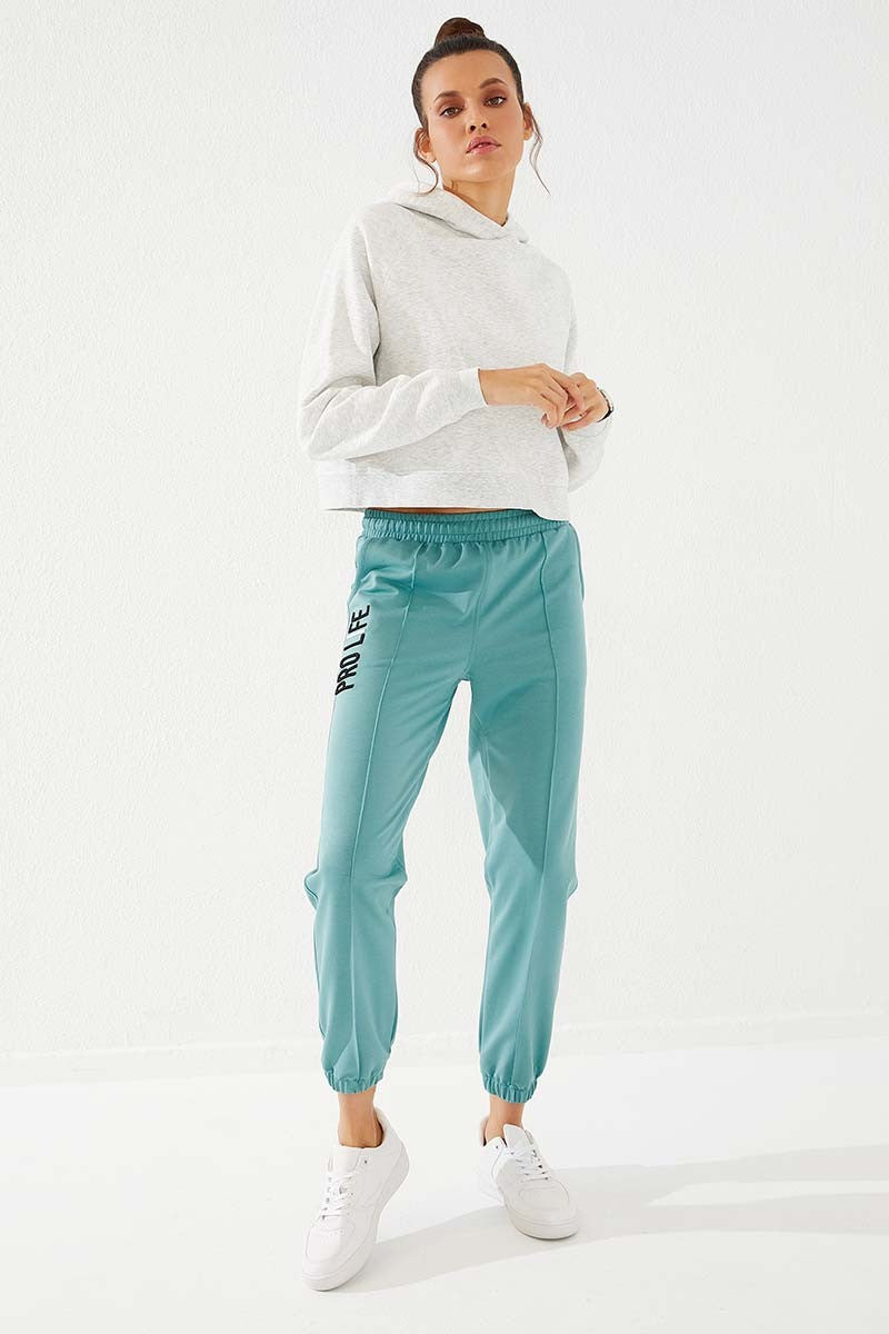 TMY Mint Green Embroidered Comfort Fit Elastic Cuff Women's Sweatpants - 94571 - Sioux Falls