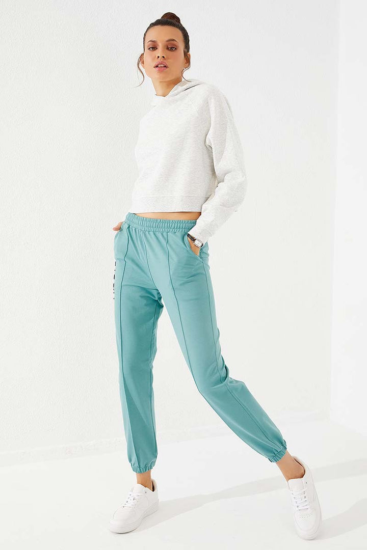 TMY Mint Green Embroidered Comfort Fit Elastic Cuff Women's Sweatpants - 94571 - Sioux Falls