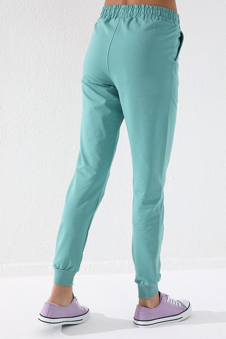 TMY Mint Green High Waist Jogger Comfort Fit Cuffed Women's Sweatpants - 94561 - Oshkosh