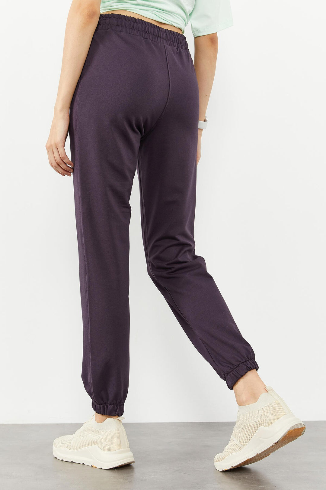 TMY Purple Pocket High Waist Comfort Fit Elastic Cuff Women's Sweatpants - 94583 - Peabody