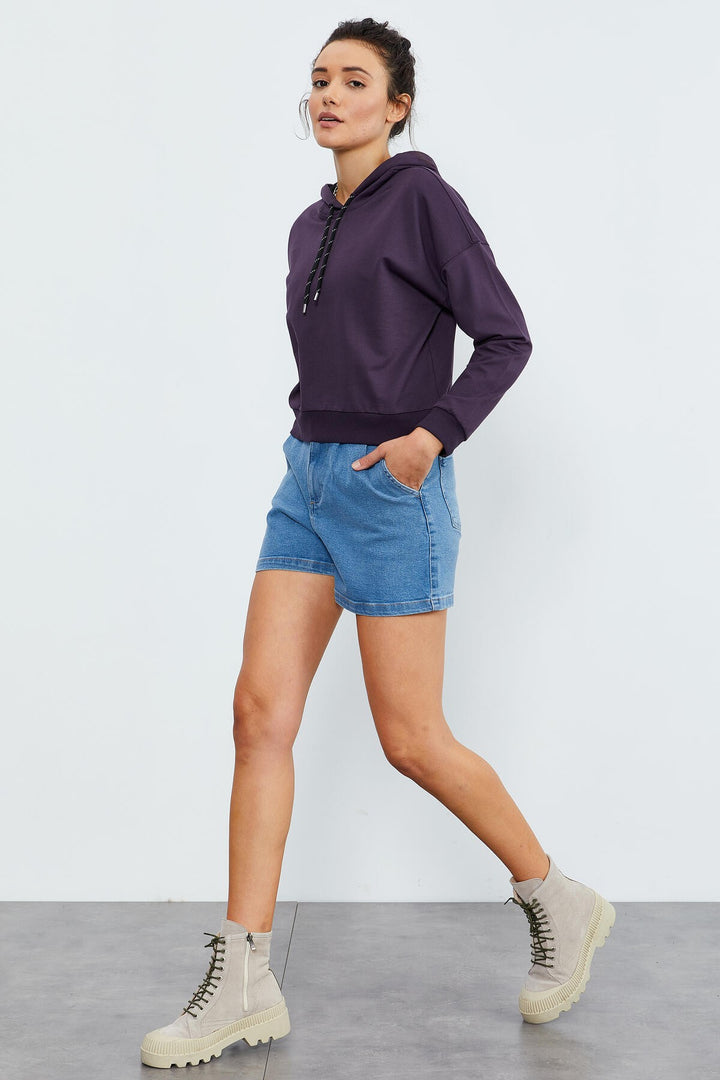 TMY Purple Long Sleeve Comfort Fit Hooded Women's Sweatshirt - 97115 - Southport
