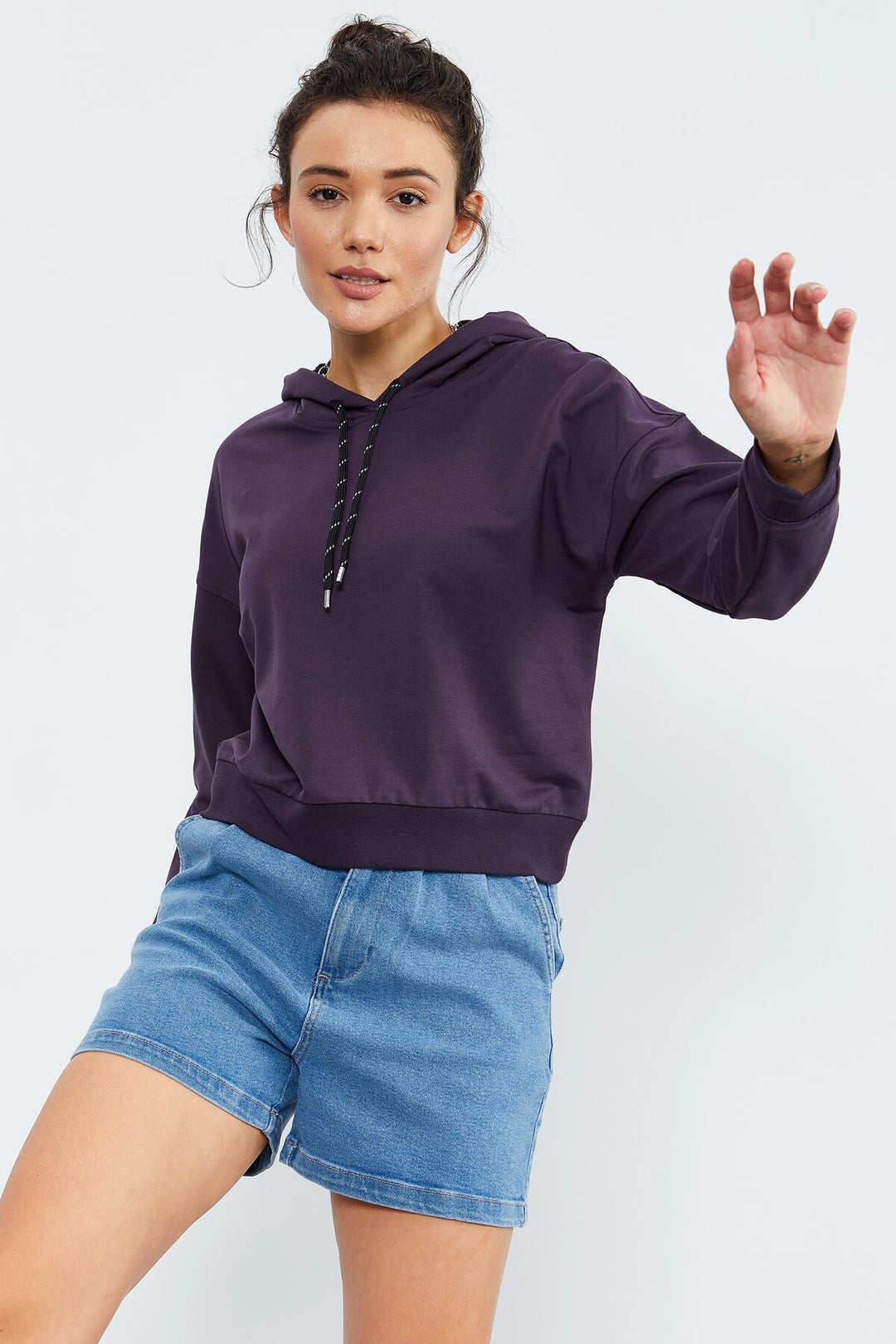 TMY Purple Long Sleeve Comfort Fit Hooded Women's Sweatshirt - 97115 - Southport