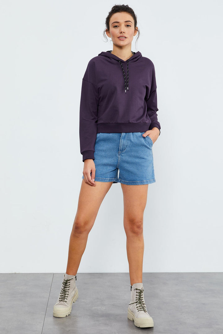 TMY Purple Long Sleeve Comfort Fit Hooded Women's Sweatshirt - 97115 - Southport