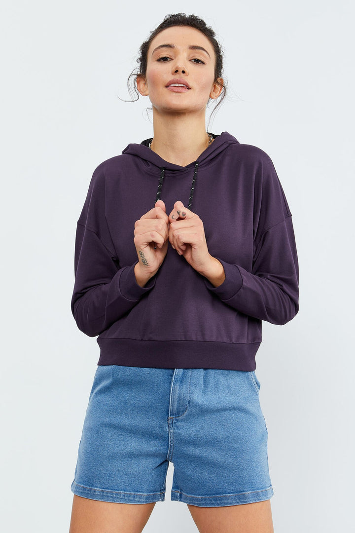 TMY Purple Long Sleeve Comfort Fit Hooded Women's Sweatshirt - 97115 - Southport