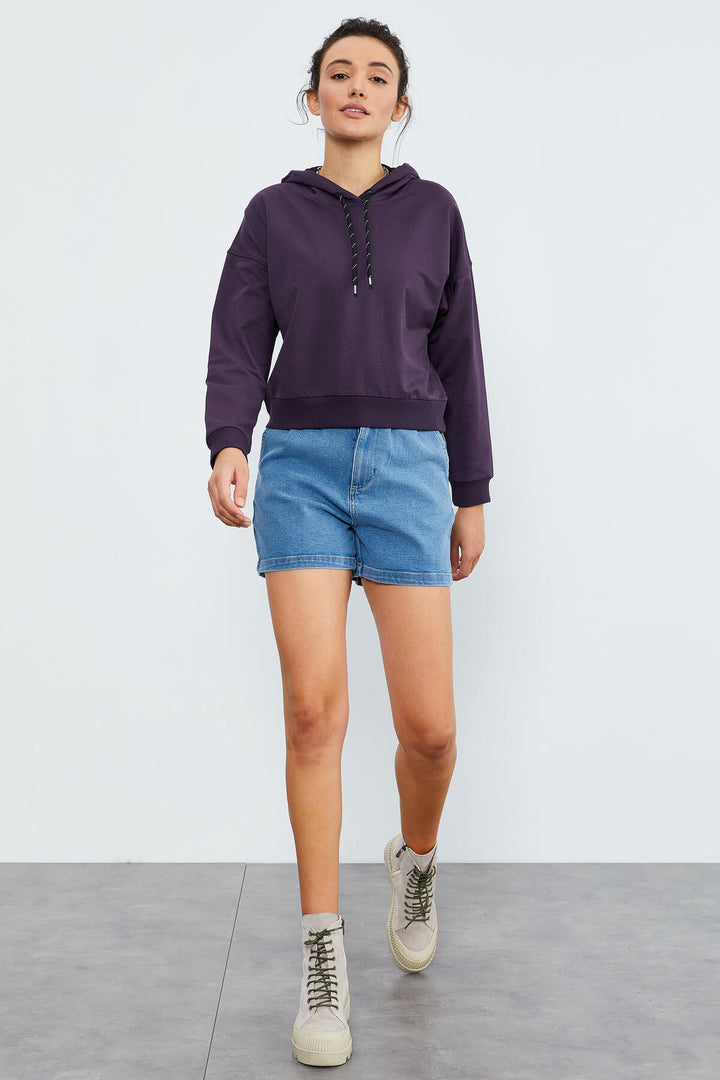TMY Purple Long Sleeve Comfort Fit Hooded Women's Sweatshirt - 97115 - Southport