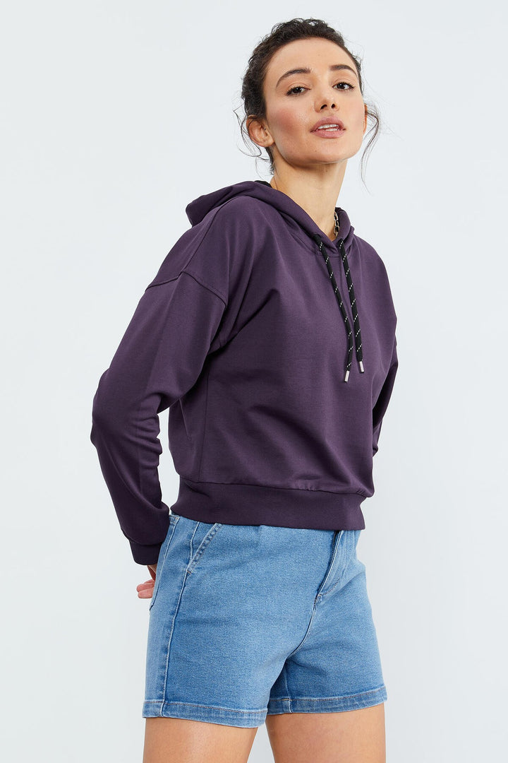 TMY Purple Long Sleeve Comfort Fit Hooded Women's Sweatshirt - 97115 - Southport