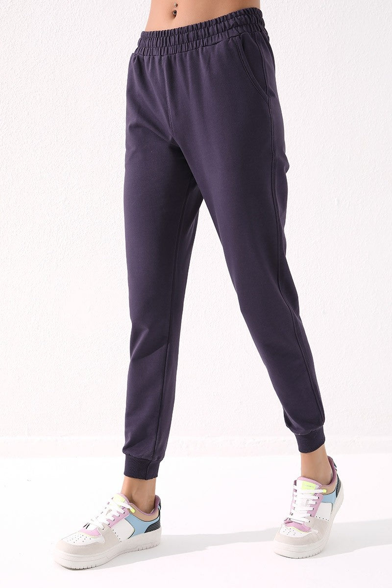 TMY Purple High Waist Jogger Comfort Fit Cuffed Women's Sweatpants - 94561 - Erkelenz