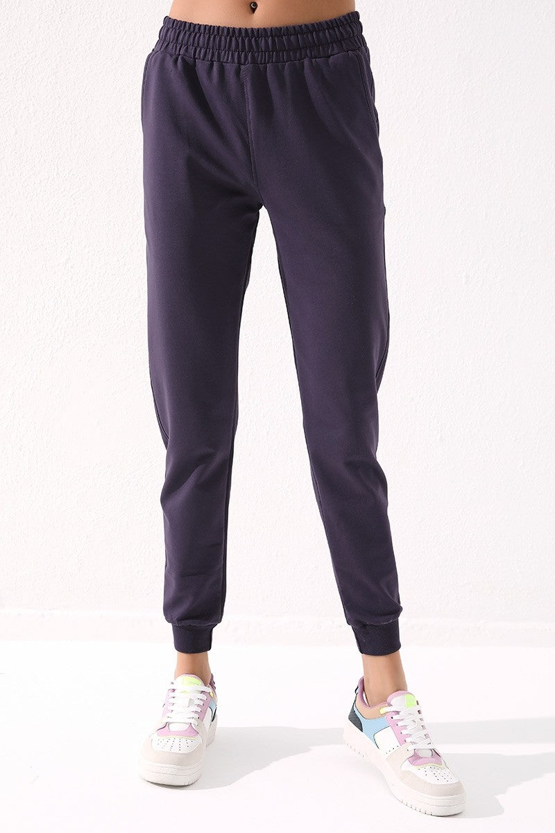 TMY Purple High Waist Jogger Comfort Fit Cuffed Women's Sweatpants - 94561 - Erkelenz