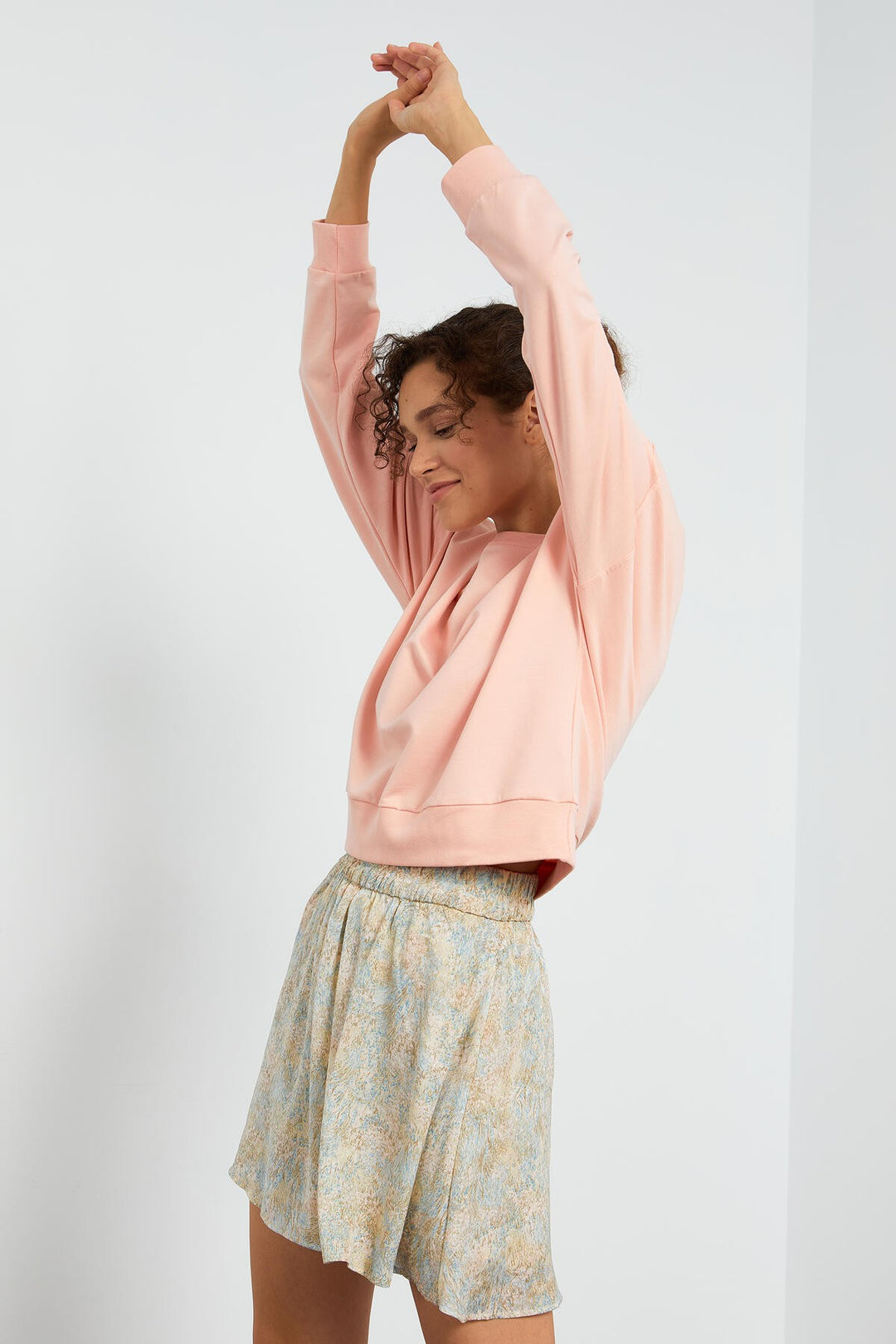 TMY Pink Basic Comfort Fit Round Neck Women's Sweatshirt - 97114 - Mableton