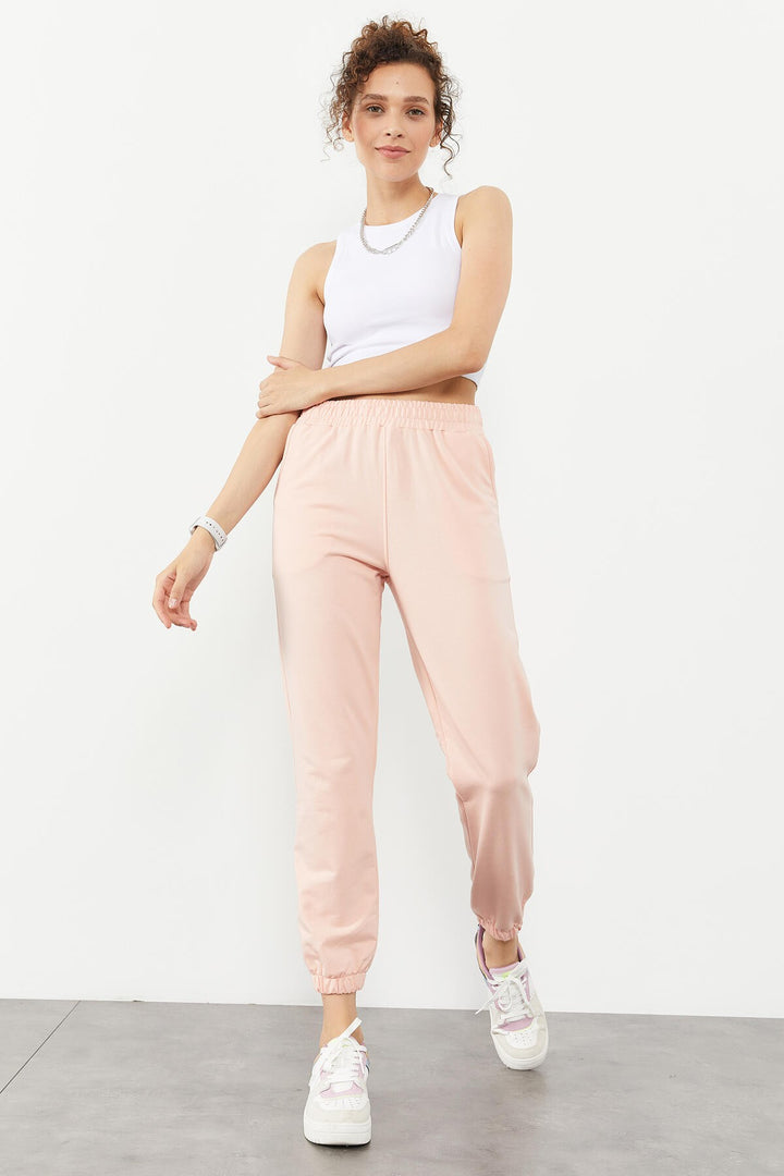 TMY Pink Pocket High Waist Comfortable Fit Elastic Cuff Women's Sweatpants - 94583 - Acapulco de Juárez