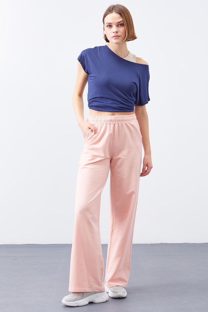 TMY Pink High Waist Pocket Comfort Fit Wide Leg Women's Sweatpants - 94567 - Villefranche-sur-Saône