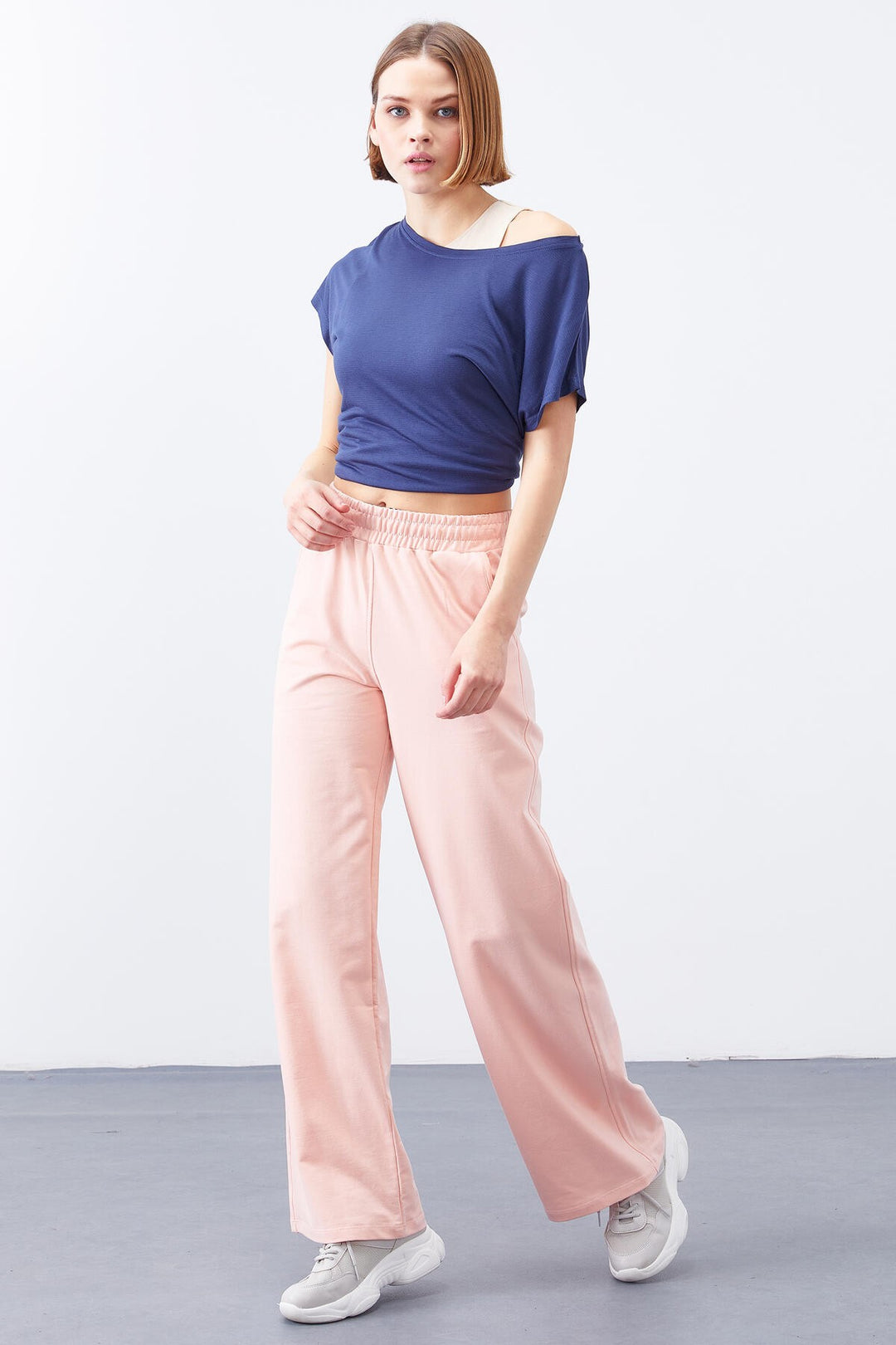 TMY Pink High Waist Pocket Comfort Fit Wide Leg Women's Sweatpants - 94567 - Villefranche-sur-Saône