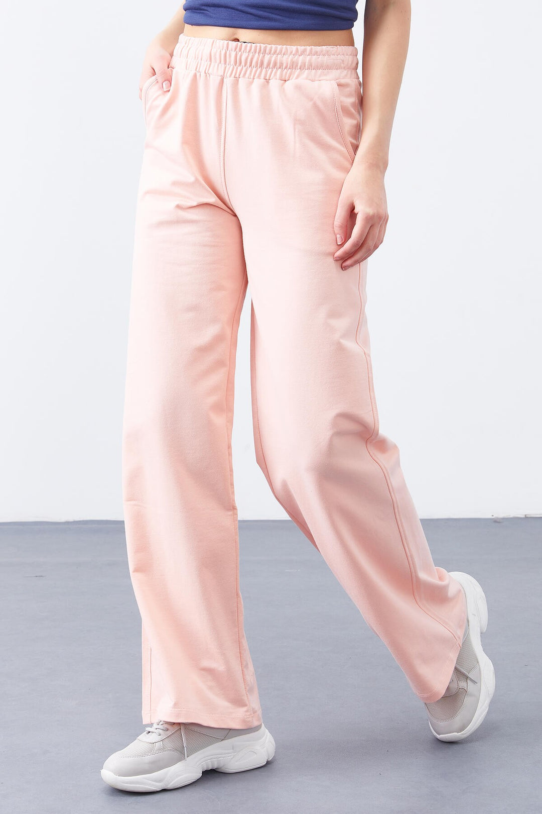 TMY Pink High Waist Pocket Comfort Fit Wide Leg Women's Sweatpants - 94567 - Villefranche-sur-Saône