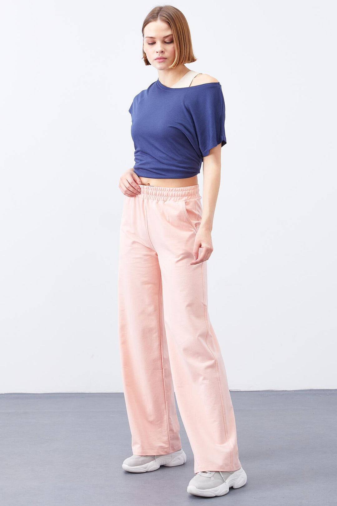 TMY Pink High Waist Pocket Comfort Fit Wide Leg Women's Sweatpants - 94567 - Villefranche-sur-Saône
