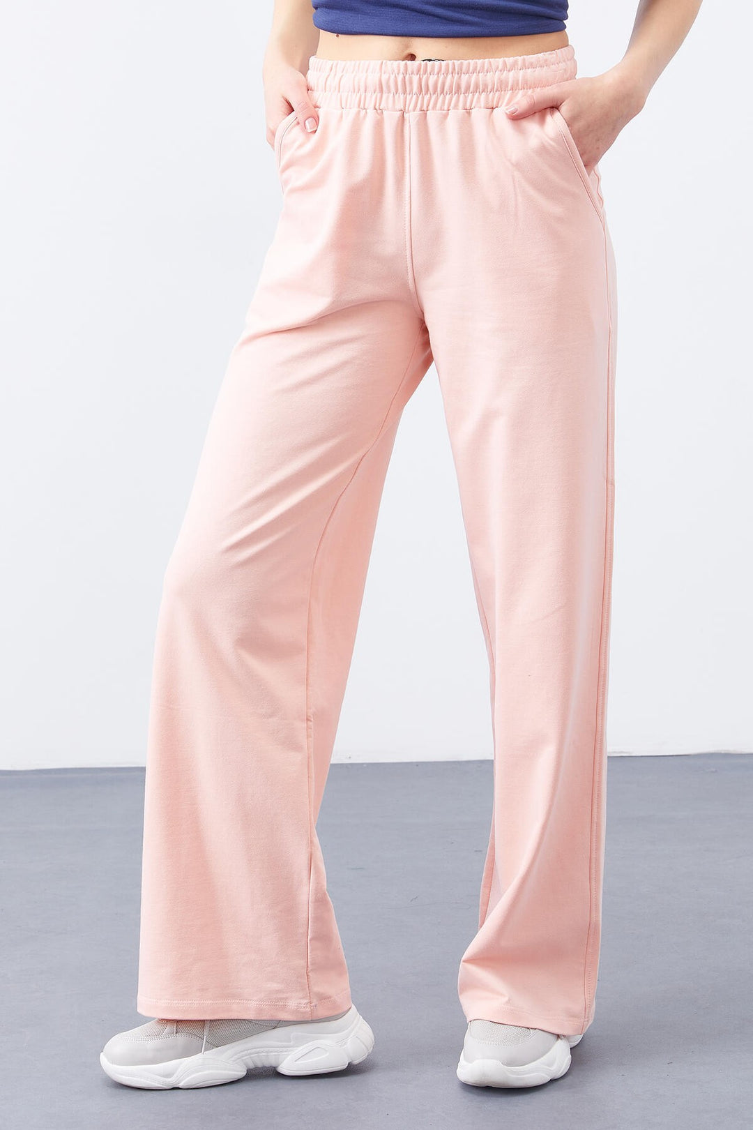 TMY Pink High Waist Pocket Comfort Fit Wide Leg Women's Sweatpants - 94567 - Villefranche-sur-Saône